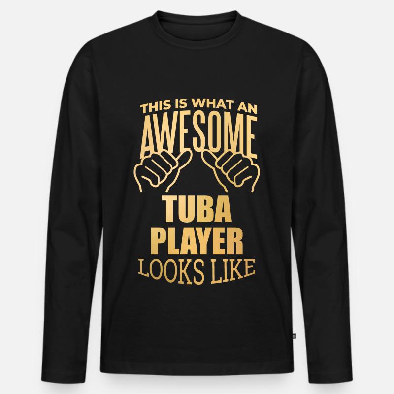 Tuba - Männer Premium Bio Langarmshirt - Schwarz