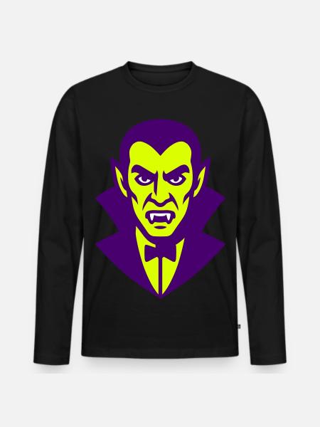 Dracula Illustration - Men's Premium Organic Long Sleeve Shirt - black