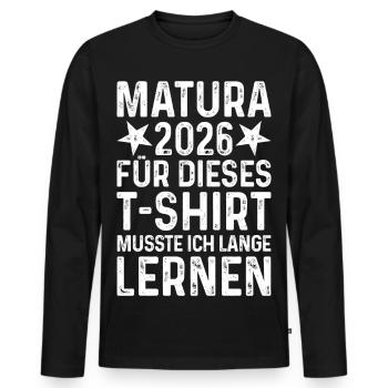 Matura 2026 T-Shirt Saying Long Learning Graduation - Men's Premium Organic Long Sleeve Shirt - black - Front - Nico (187cm)