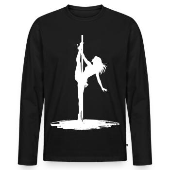 Pole Dance Silhouette – Ästhetische Kunst - Männer Premium Bio Langarmshirt - Schwarz - Vorne - Nico (187cm)
