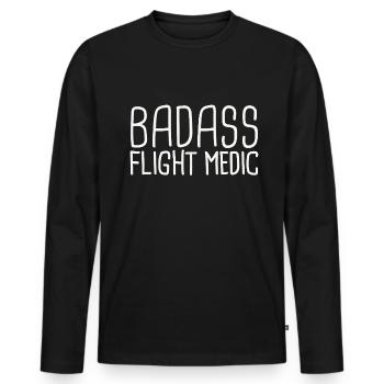 Flight Medic Badass Air Rescue - Men's Premium Organic Long Sleeve Shirt - black - Front - Nico (187cm)