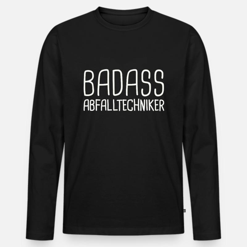 Abfalltechniker Badass - Männer Premium Bio Langarmshirt - Schwarz