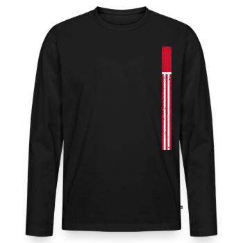 Eindhoven Streifen - Männer Premium Bio Langarmshirt - Schwarz - Vorne - Nico (187cm)