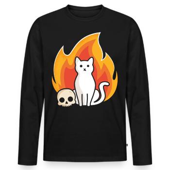 Purr-gatory - Men's Premium Organic Long Sleeve Shirt - black - Front - Nico (187cm)