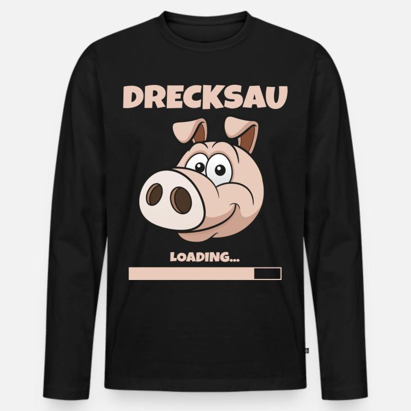 Drecksau - Männer Premium Bio Langarmshirt - Schwarz