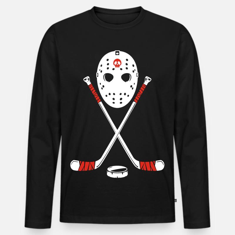 Eishockey - Männer Premium Bio Langarmshirt - Schwarz