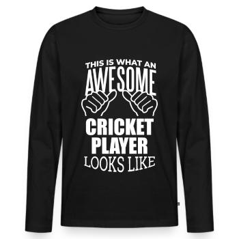 Cricket Cricket Cricket - Men's Premium Organic Long Sleeve Shirt - black - Front - Nico (187cm)