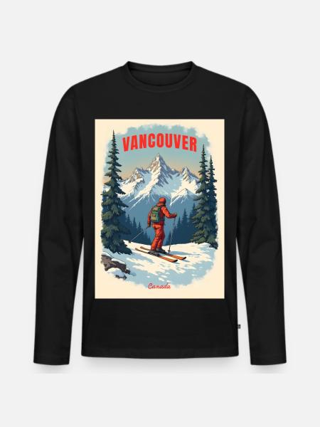 Vancouver Mountain Scenery - Men's Premium Organic Long Sleeve Shirt - black