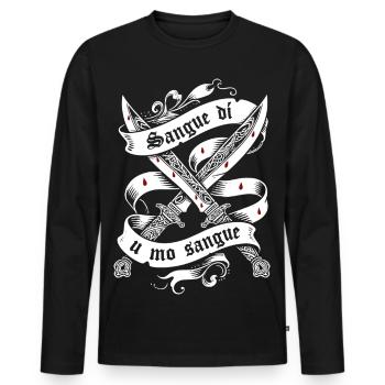 Sangue dí u m sangue - T-shirt manches longues Premium bio Homme - noir - Devant - Nico (187cm)