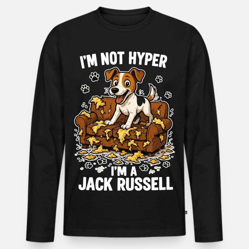 Jack Russell Terrier Funny Hyperactive Gift - Men's Premium Organic Long Sleeve Shirt - black