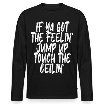Jump Around - Männer Premium Bio Langarmshirt - Schwarz - Vorne - Nico (187cm)