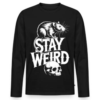 Reste Rat bizarre - T-shirt manches longues Premium bio Homme - noir - Devant - Nico (187cm)