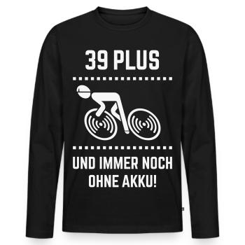 39 Plus – still without battery! Bicycle Road Bike W - Men's Premium Organic Long Sleeve Shirt - black - Front - Nico (187cm)