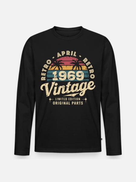 Avril 1969 - April 1969 - T-shirt manches longues Premium bio Homme - noir