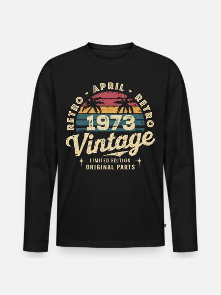 Avril 1973 - April 1973 - Men's Premium Organic Long Sleeve Shirt - black