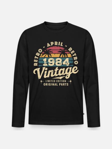 Avril 1984 - April 1984 - Men's Premium Organic Long Sleeve Shirt - black