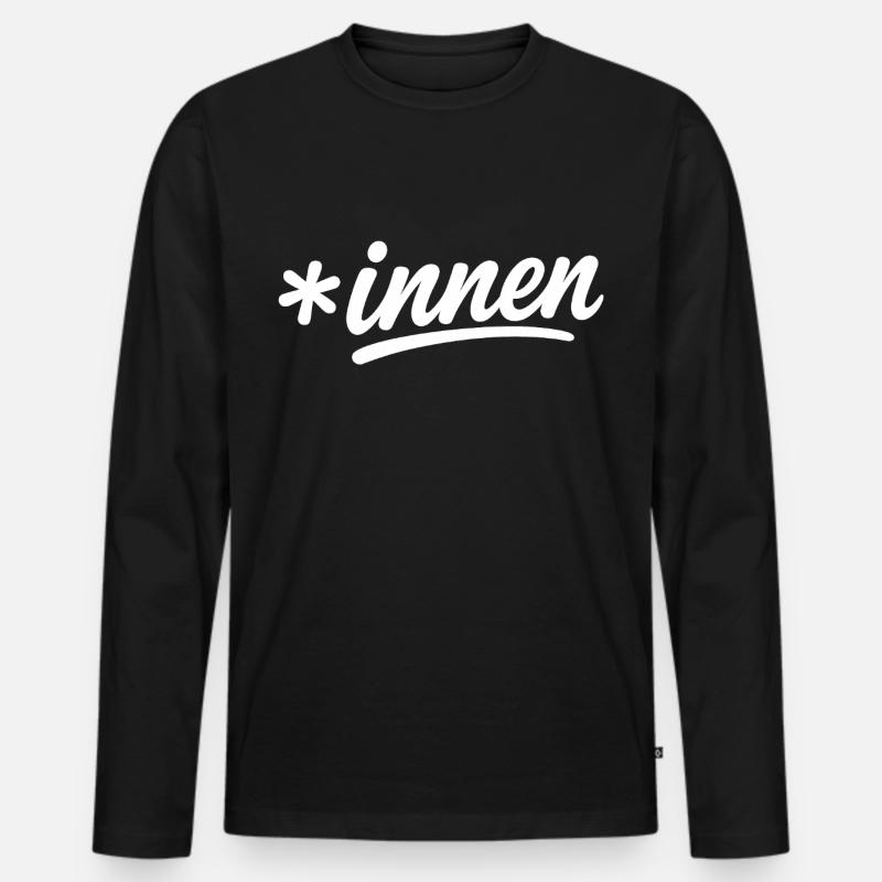 Inklusionsstern *innen Script - Männer Premium Bio Langarmshirt - Schwarz