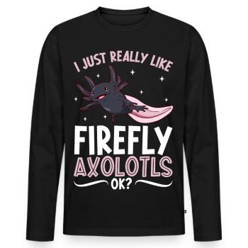 J’adore mon Luciole Axolotl - T-shirt manches longues Premium bio Homme - noir - Devant - Nico (187cm)