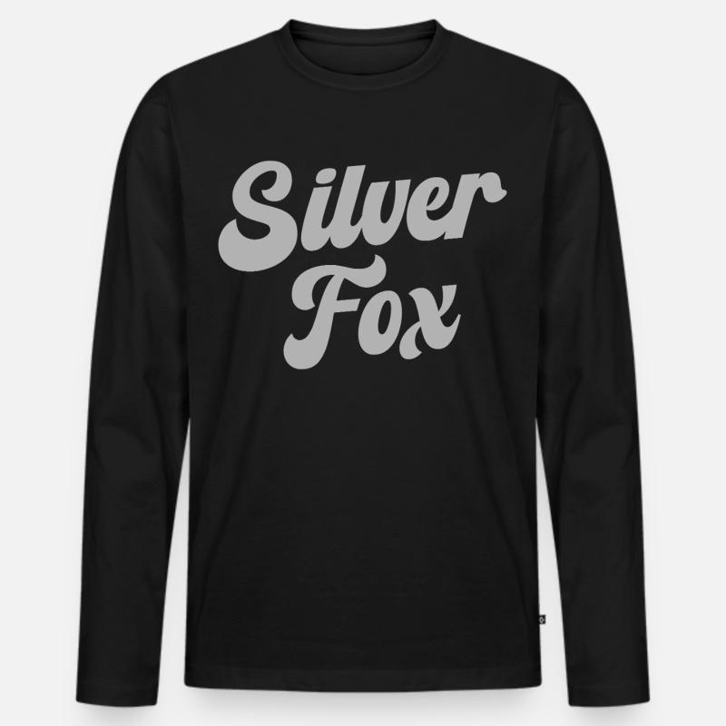 Silberfuchs - Männer Premium Bio Langarmshirt - Schwarz