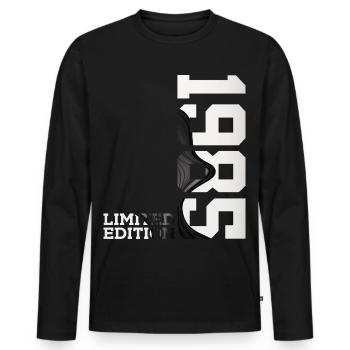 LIMITED EDITION 1985 41ST BIRTHDAY - Men's Premium Organic Long Sleeve Shirt - black - Front - Nico (187cm)