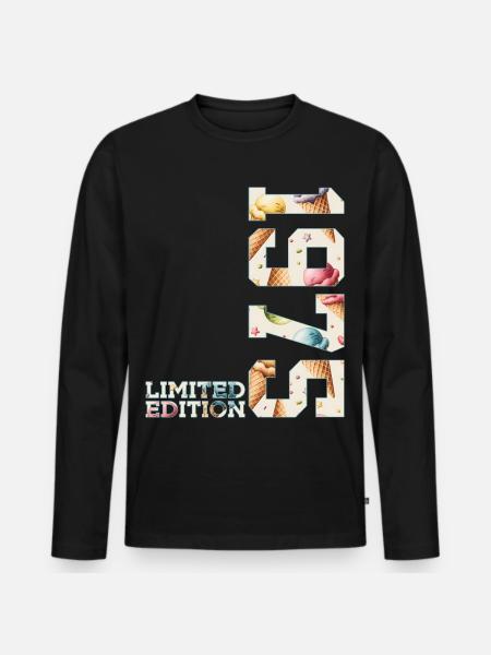 BEGRÆNSET UDGAVE 1975 51 ÅR MED IS 51-ÅRS FØDSELSDAG - Premium økologisk langærmet T-shirt til mænd - sort