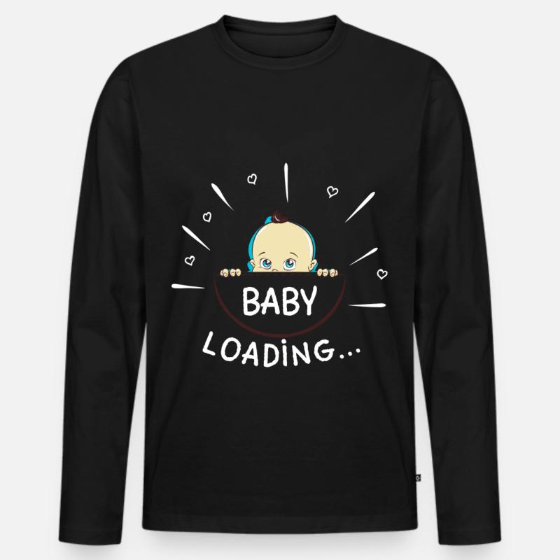 Baby Loading - Nachwuchs unterwegs - Geburt - Männer Premium Bio Langarmshirt - Schwarz