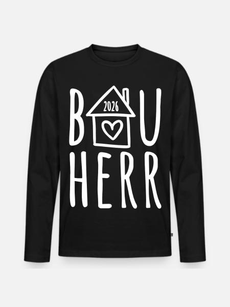 Bauherr 2026 - Männer Premium Bio Langarmshirt - Schwarz
