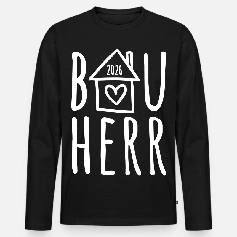 Bauherr 2026 - Männer Premium Bio Langarmshirt - Schwarz