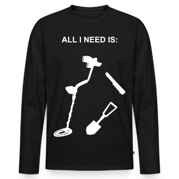 pontoons, probe walker, metal detector, metal finder - Men's Premium Organic Long Sleeve Shirt - black - Front - Nico (187cm)