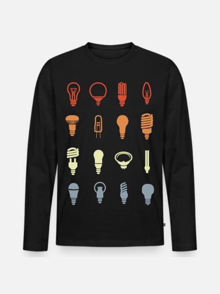 Light bulb sockets - Men's Premium Organic Long Sleeve Shirt - black