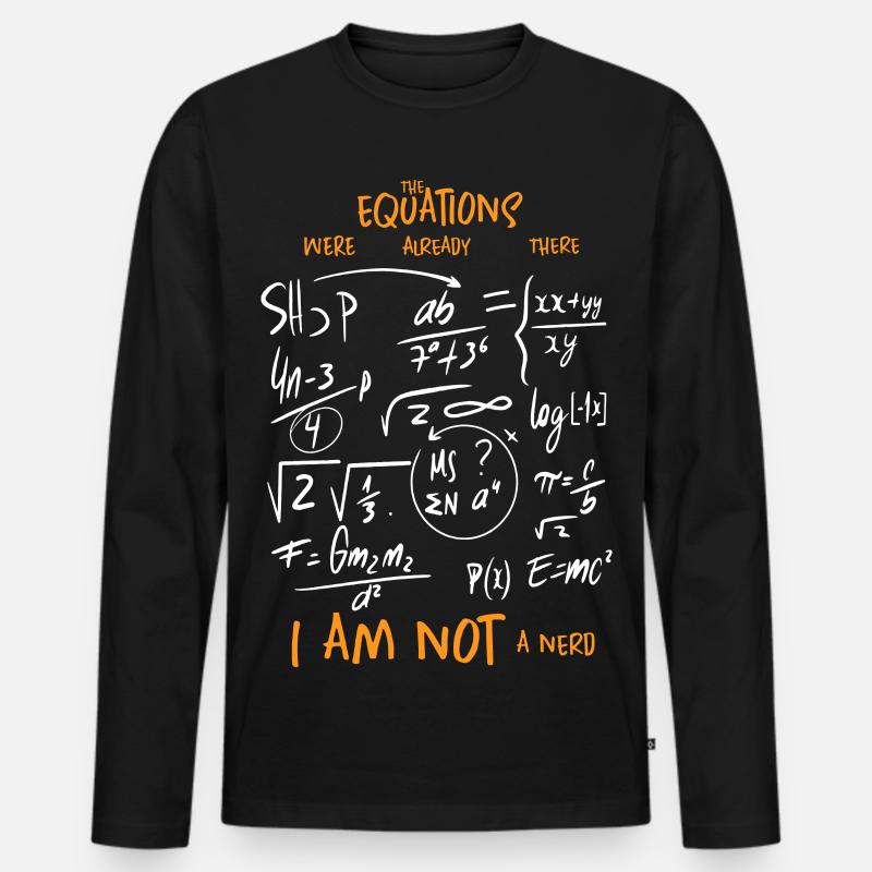 Mathematik Gleichungen - Männer Premium Bio Langarmshirt - Schwarz