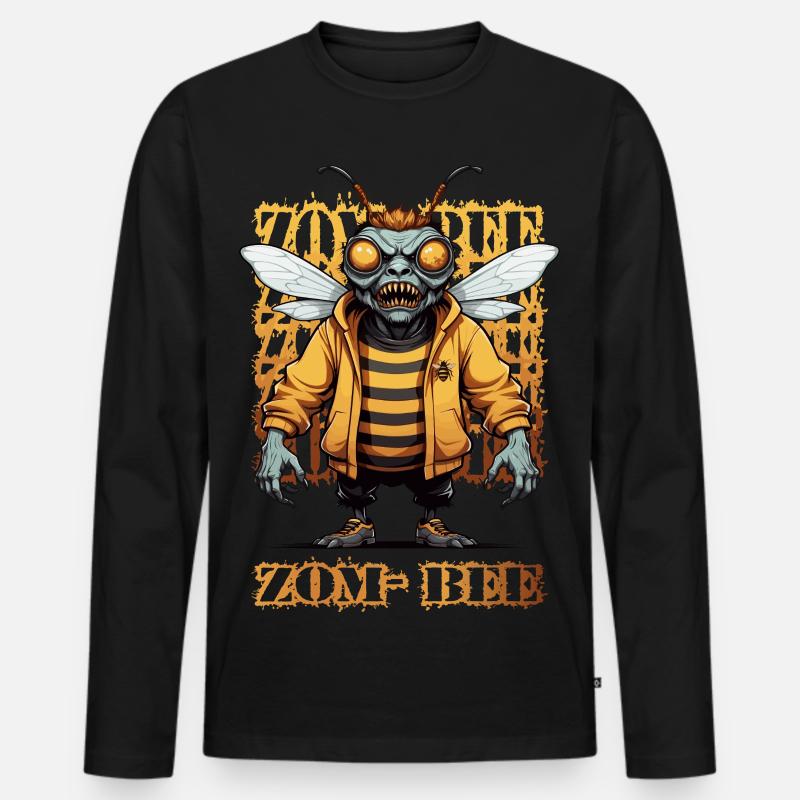 Zombie Biene - Männer Premium Bio Langarmshirt - Schwarz