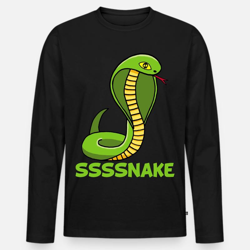 Schlangen-Manga - Männer Premium Bio Langarmshirt - Schwarz