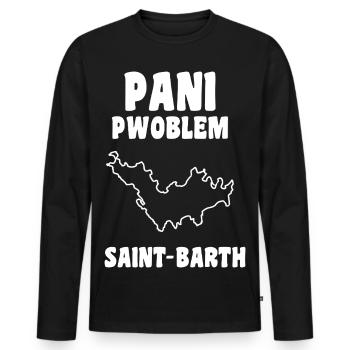 Pani Pwoblem Saint Barth Kreolische Traditionen - Männer Premium Bio Langarmshirt - Schwarz - Vorne - Nico (187cm)