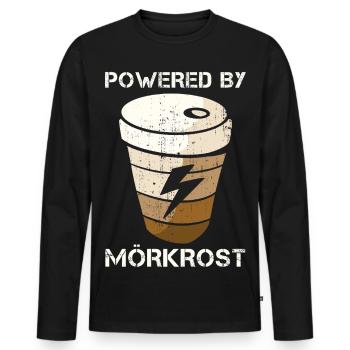 MÖRKROST - Männer Premium Bio Langarmshirt - Schwarz - Vorne - Nico (187cm)