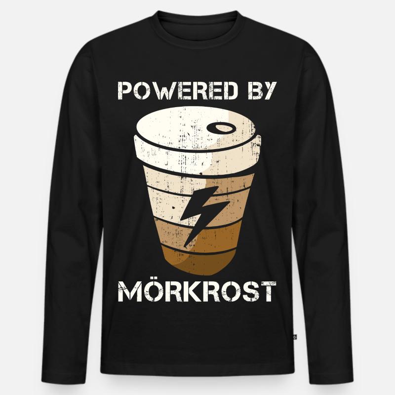 MÖRKROST - Männer Premium Bio Langarmshirt - Schwarz