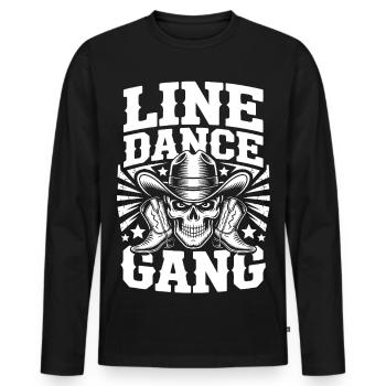 Bande de la Crâne de la Danse en Ligne - T-shirt manches longues Premium bio Homme - noir - Devant - Nico (187cm)