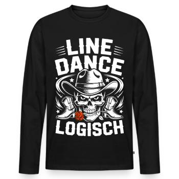 Line Dance Logisch Skull - Männer Premium Bio Langarmshirt - Schwarz - Vorne - Nico (187cm)