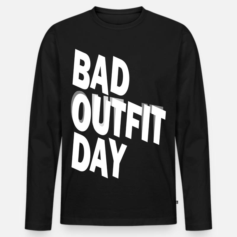 Bad Outfit Day  - Männer Premium Bio Langarmshirt - Schwarz