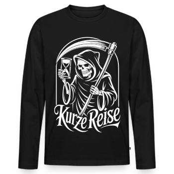 Grim Reaper with Hourglass – No Doubts Saying Gothic - Men's Premium Organic Long Sleeve Shirt - black - Front - Nico (187cm)
