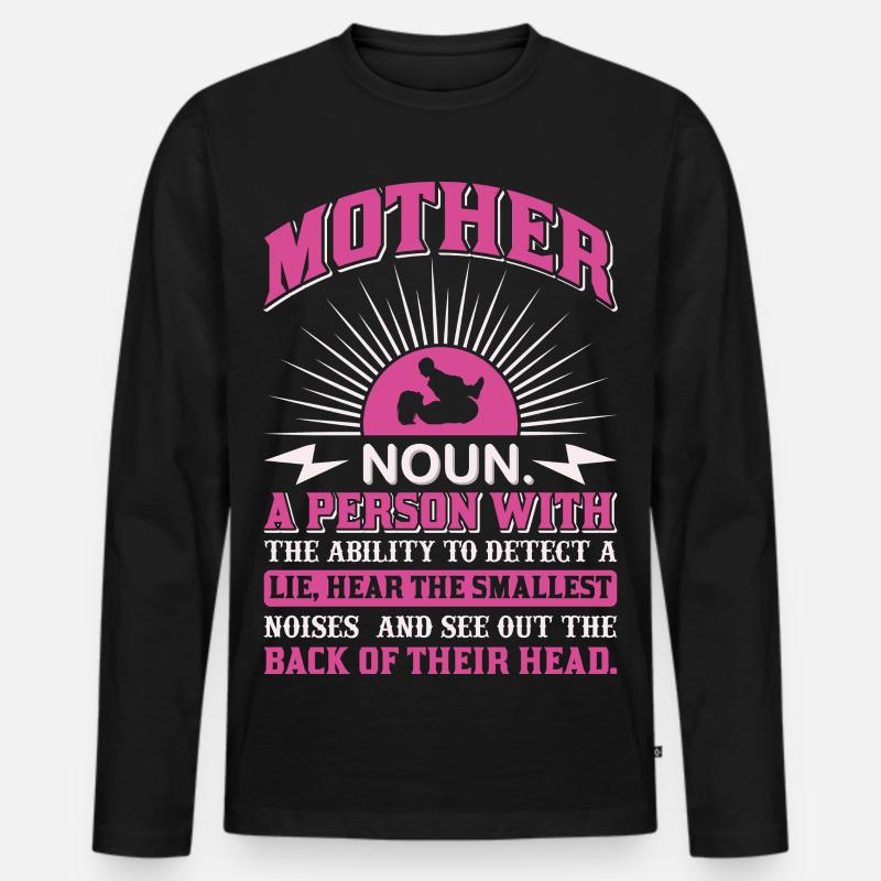 Mutter-Substantiv-Definition Lustiges Mutter-Power-Shirt - Männer Premium Bio Langarmshirt - Schwarz