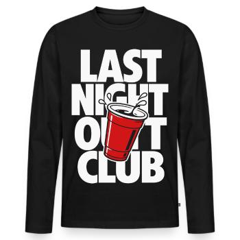 Last Night Out Party Cup Design - Männer Premium Bio Langarmshirt - Schwarz - Vorne - Nico (187cm)