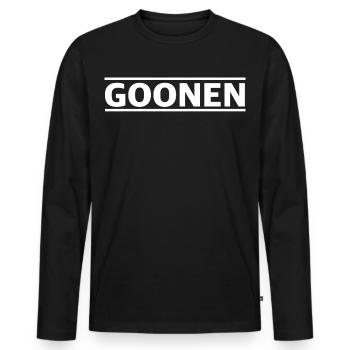 Goonen | Selbstbefriedigung, YouTube, gamer - Männer Premium Bio Langarmshirt - Schwarz - Vorne - Nico (187cm)