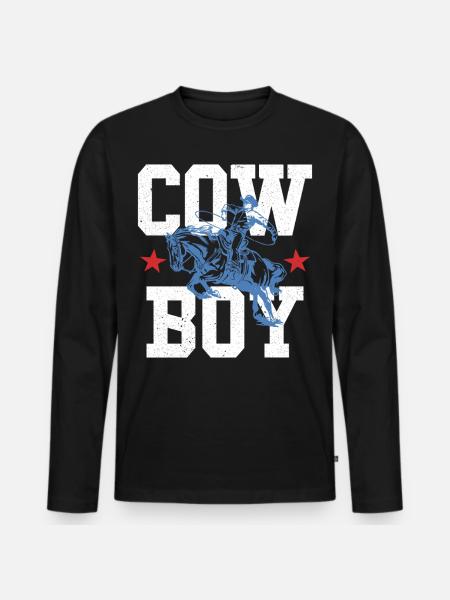 Cowboy - Men's Premium Organic Long Sleeve Shirt - black