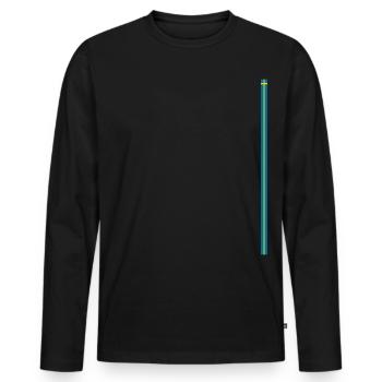 Swedish Flag Style Stripes - Men's Premium Organic Long Sleeve Shirt - black - Front - Nico (187cm)