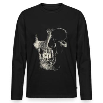 Skull - T-shirt manches longues Premium bio Homme - noir - Devant - Nico (187cm)