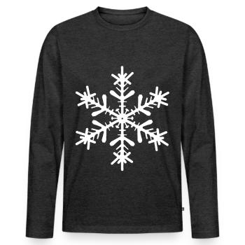 étoile de neige - T-shirt manches longues Premium bio Homme - anthracite chiné - Devant - Nico (187cm)