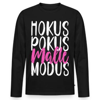 Hokus Pokus Malle Modus - Mallorca lustige Sprüche - Männer Premium Bio Langarmshirt - Schwarz - Vorne - Nico (187cm)