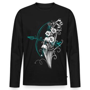 Arc de flèche du muguet - T-shirt manches longues Premium bio Homme - noir - Devant - Nico (187cm)
