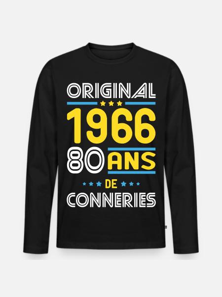 Original – 1966 – 60 Jahre - Männer Premium Bio Langarmshirt - Schwarz